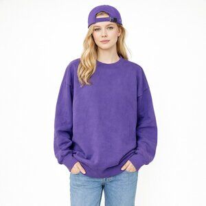 2/$30 NWT Universal Standard Crew Neck Sweatshirt w Ribbing Violet XS #A1317
